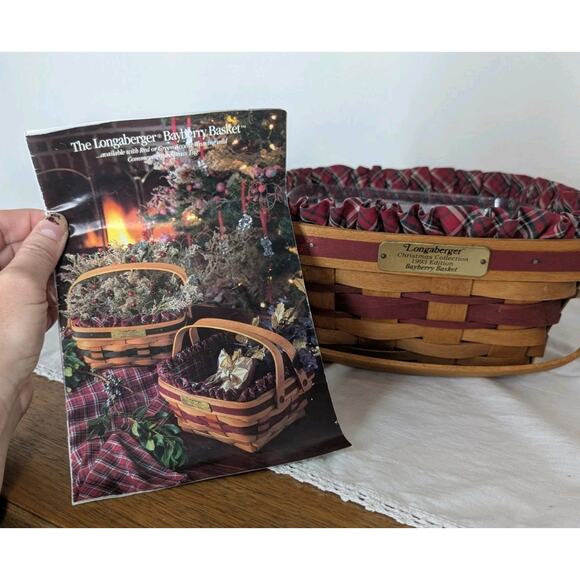 Vintage Longaberger 1993 Bayberry Basket Christmas Collection With Liner - Picture 12 of 12